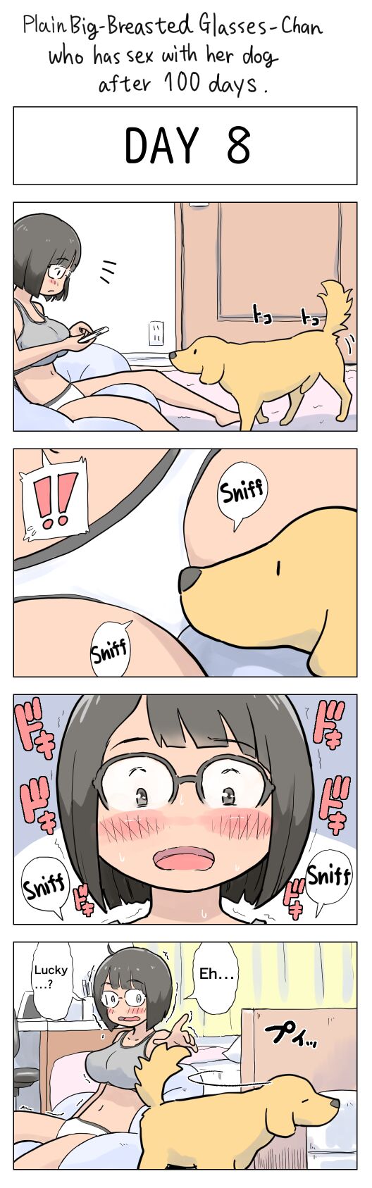 Plain Big-Breasted Glasses-Chan who has sex with her dog after 100 days -  Page 8 - HentaiFox