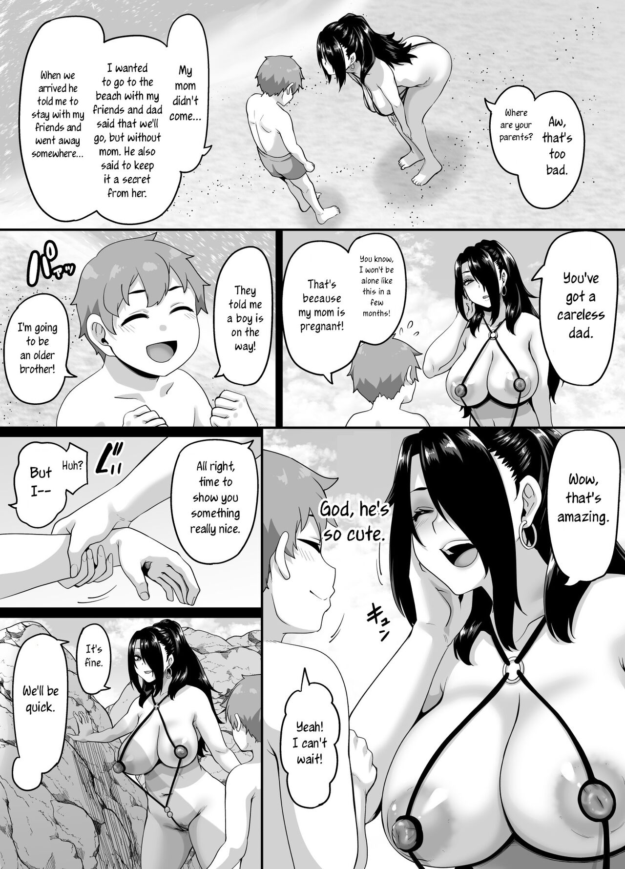 Kazoku Ryokou wa Yarimoku Beach de Sex Zanmai 3 ~Okaa-san Hen~ | A sex-filled  family trip to a hookup beach 3 ~Mom edition~ - Page 9 - HentaiFox